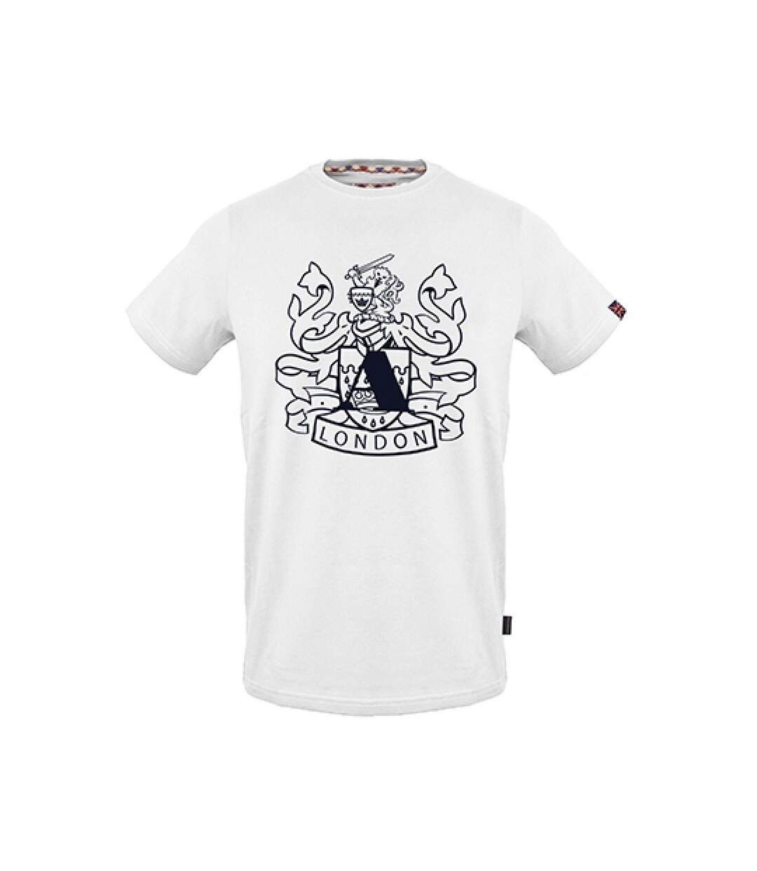 Mens London Graphic Print T-shirt White Aquascutum-1