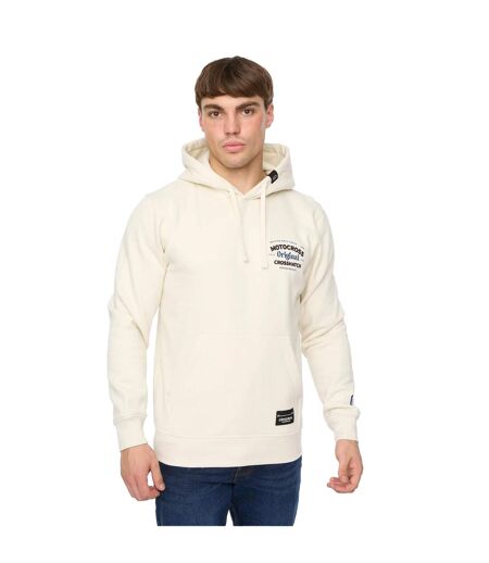 Sweat À Capuche Motocross Homme Gris Pâle Crosshatch