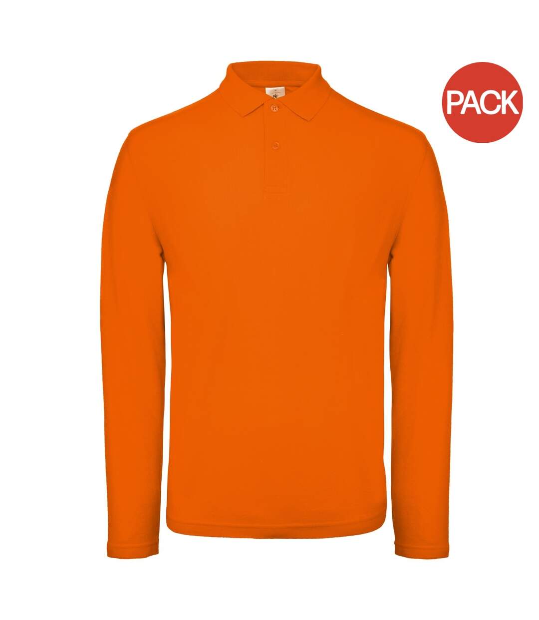 B&C ID.001 Polo à manches longues pour hommes (lot de 2) (Orange vif) - UTBC4469