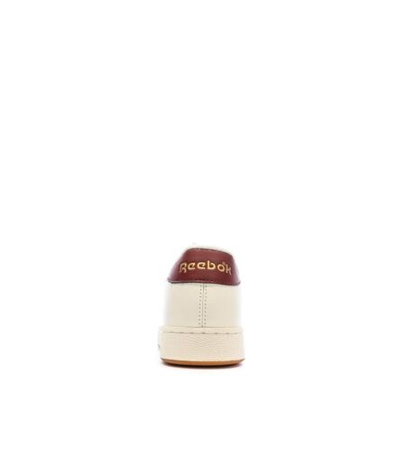 Baskets blanches/bordeaux homme reebok club grounds