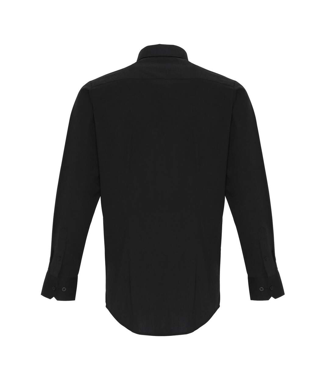 Unisex adult poplin stretch long-sleeved shirt black Premier-2