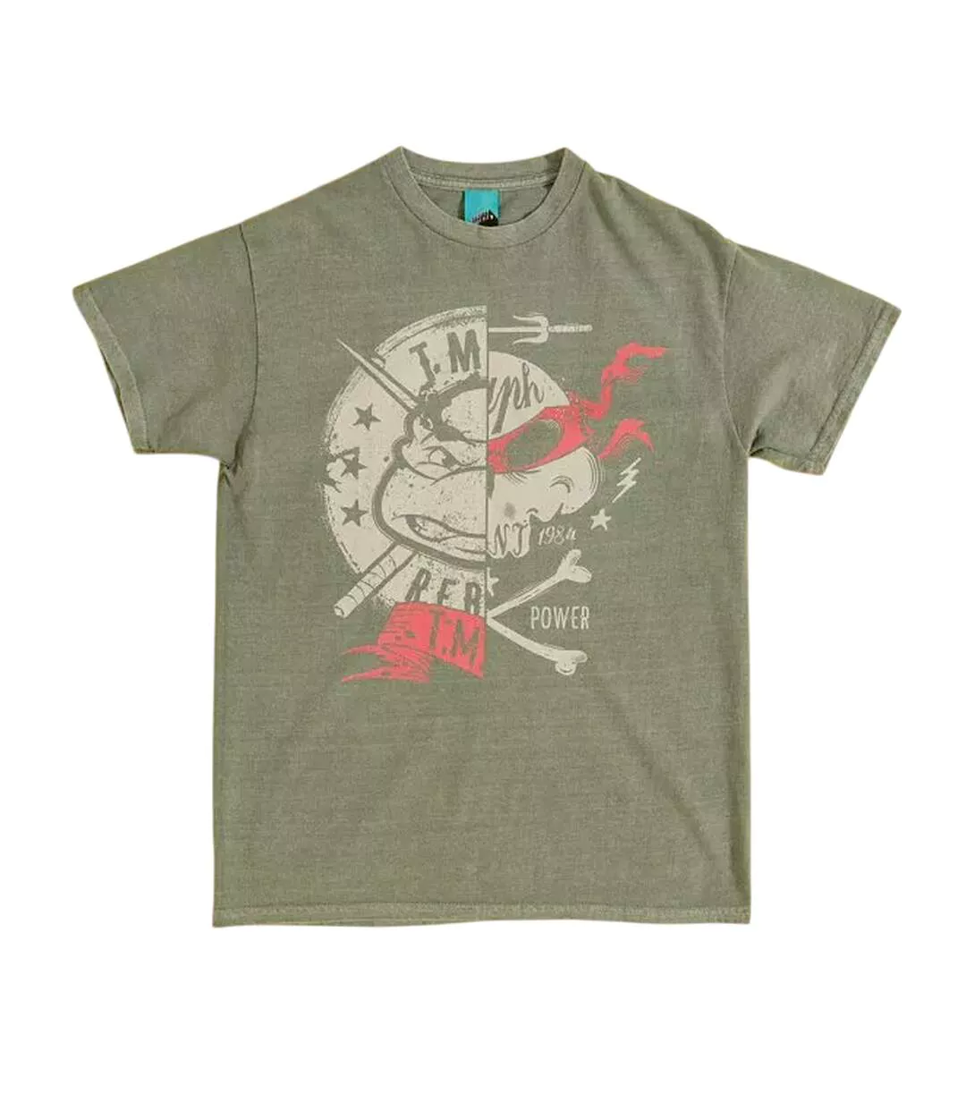 T-shirt Motif/style Fendu Adulte Vert Teenage Mutant Ninja Turtles-1