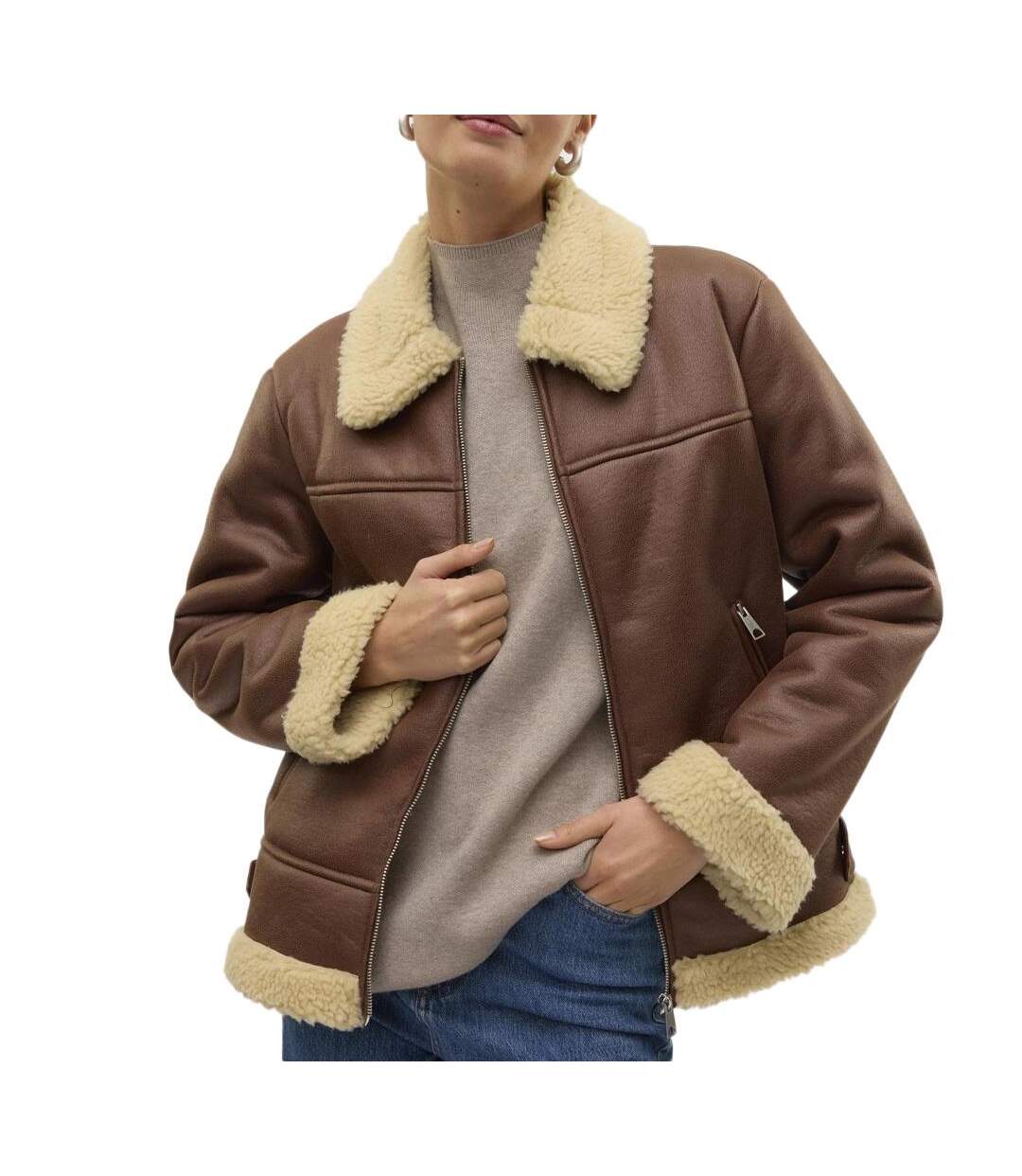 Veste marron femme vero moda kay-1