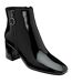 Womens/ladies Furiosa Block Heel Ankle Boots Black Patent Lotus Shoes-4