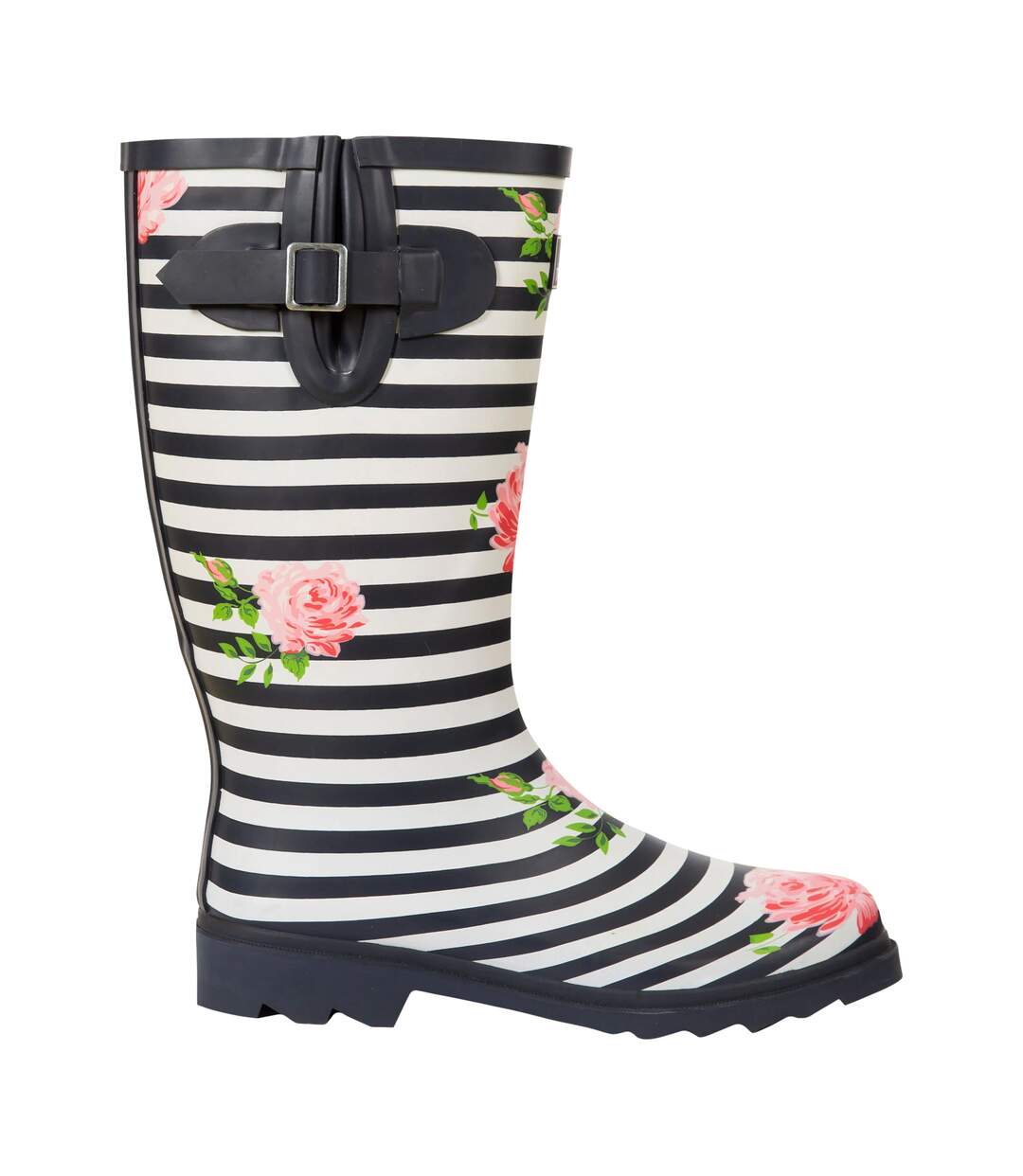 Bottes De Pluie Elena Femme Bleu Marine Blanc Rose Trespass-4