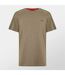 Mens Sporty Tape Logo T-shirt Beige Hugo-1