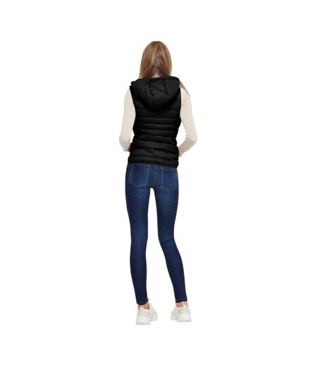 Womens/ladies Tahoe Quilted Hooded Gilet Black Only