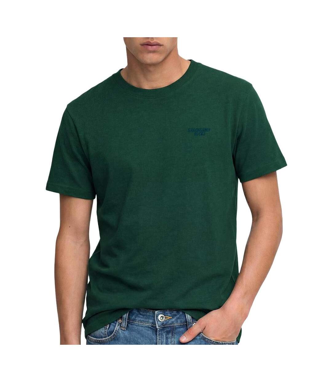 T-Shirt vert forêt homme superdry essential-1