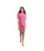 Womens/ladies Notch Neck Short Pyjama Set Pink Be You-1