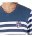 Pyjama long col rond homme Rayures Ocean Club Athena-5