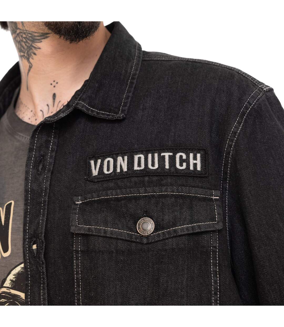 Surchemise en denim avec surpoches et écusson Scott Vondutch-2