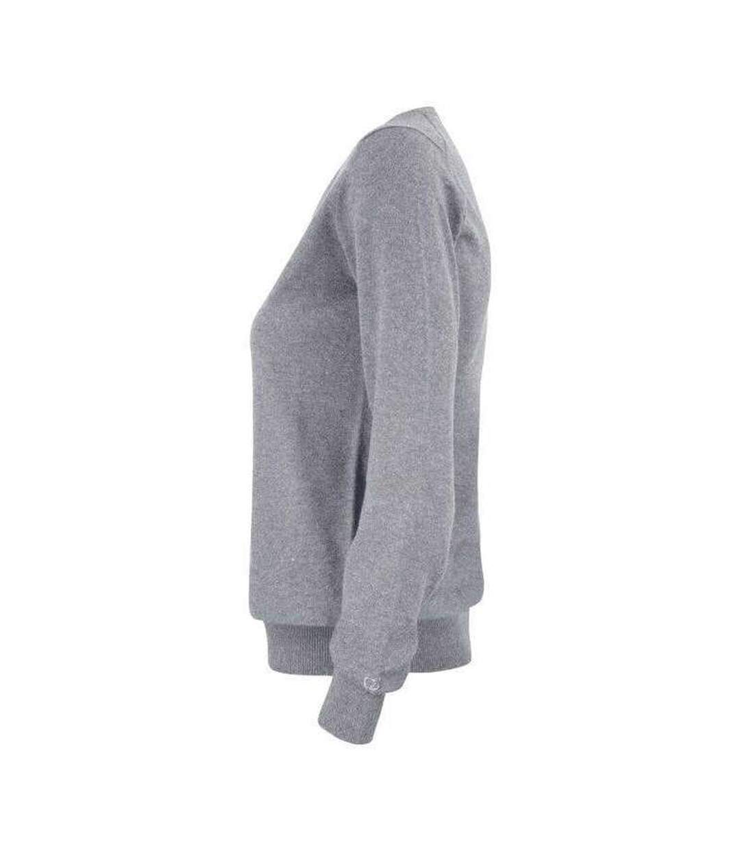 Womens/ladies Oakville Knitted Sweatshirt Grey Melange Cutter & Buck-3