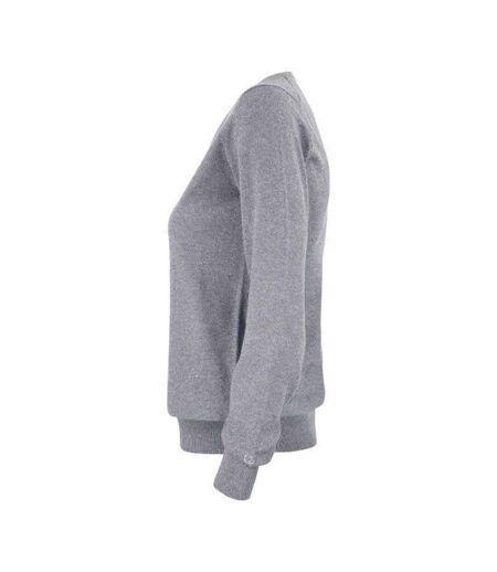 Womens/ladies Oakville Knitted Sweatshirt Grey Melange Cutter & Buck