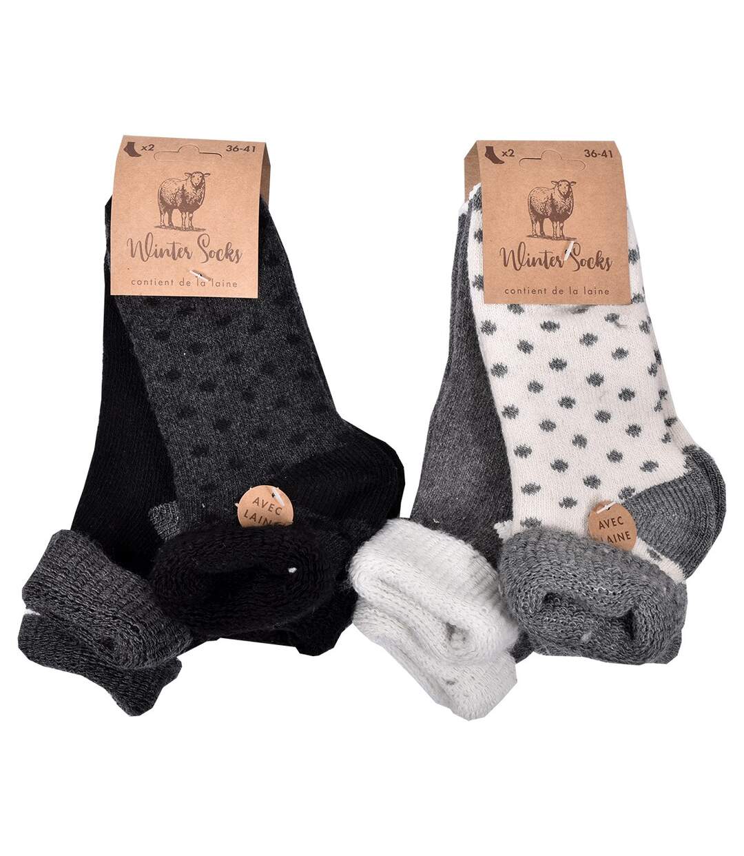 Chaussettes Femme WINTER SOCKS Pack de 4 Paires 0532 LAINE REVERS-3