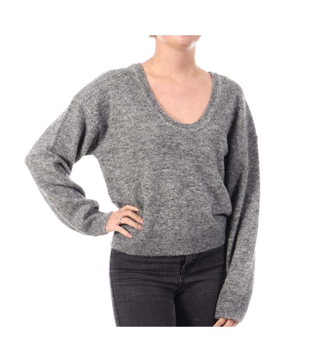 Pull gris femme vero moda mellie-1