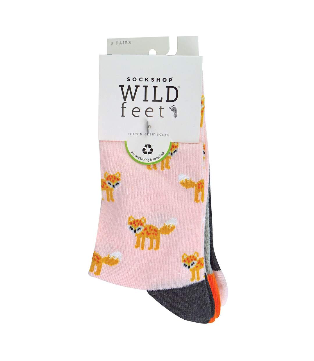 Wild Feet - 3 Paires Chaussettes Fantaisie Humour Femme Animaux Coton Couleur-2