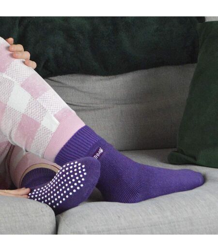 1 Pack Ladies Cosy Non Slip Thermal Slipper Socks with Grippers