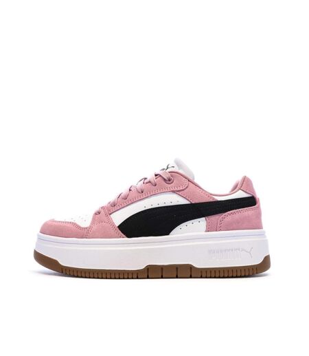 Baskets blanches/roses/noires femme puma rebound low