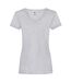 Fruit of the Loom Womens/Ladies Valueweight Heather Deep V T-Shirt (Heather Grey)