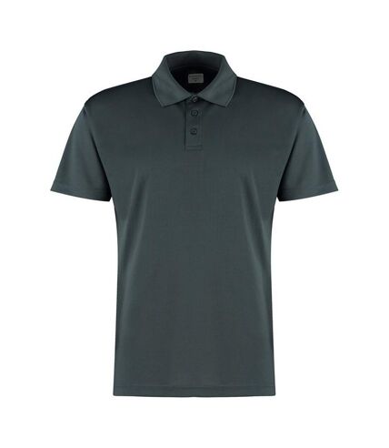 Kustom Kit Mens Micro Mesh Short-Sleeved Polo Shirt (Dark Graphite)