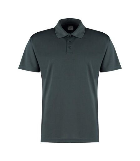 Kustom Kit Mens Micro Mesh Short-Sleeved Polo Shirt (Dark Graphite)
