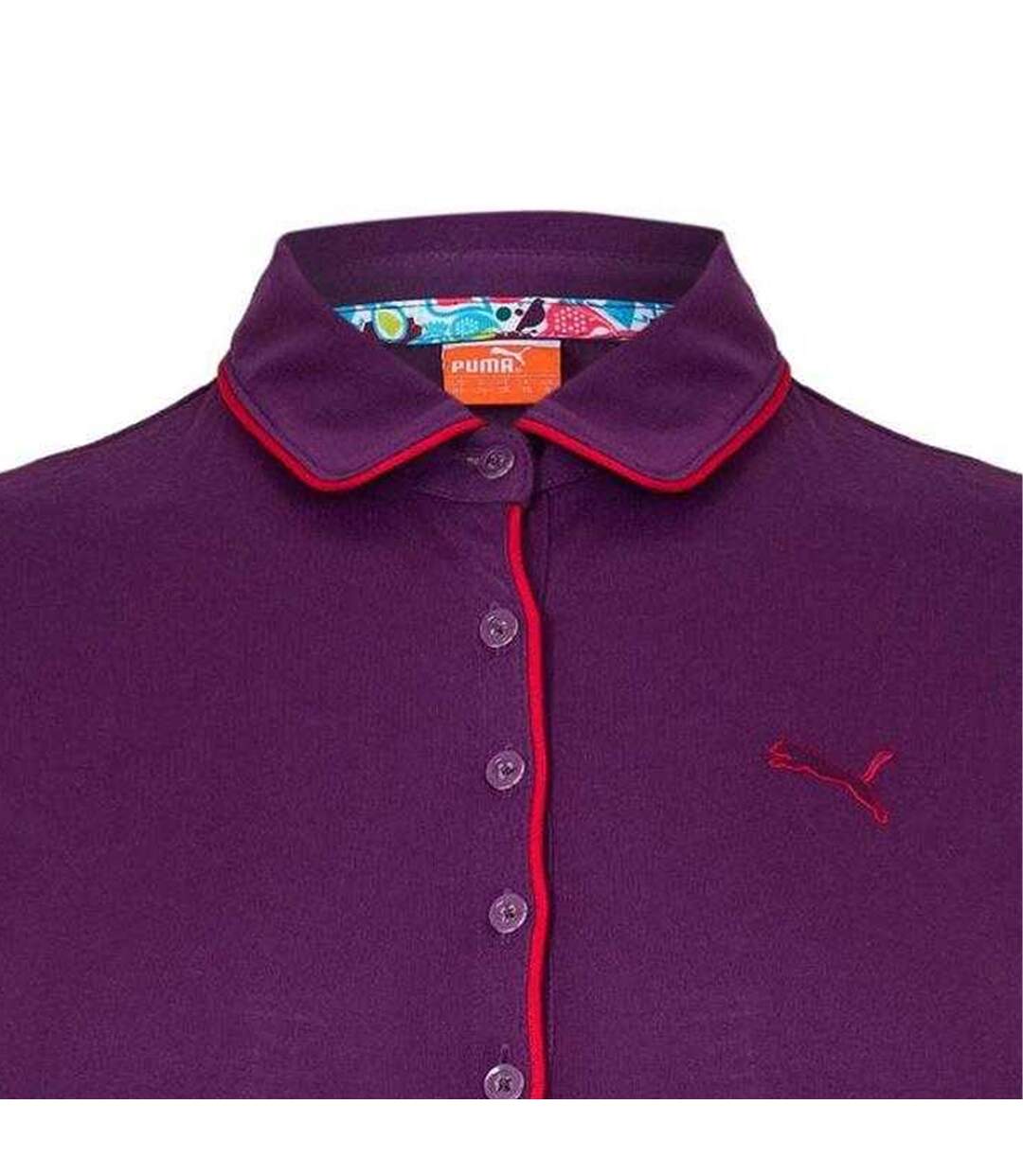 Womens/ladies Novelty Mesh Sleeve Golf Polo Shirt Purple Puma-3