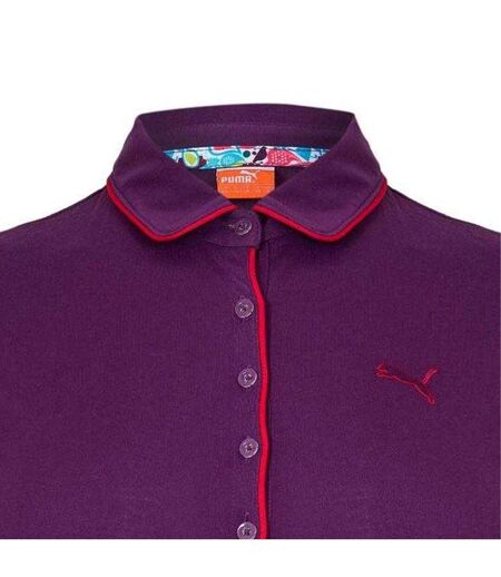 Womens/ladies Novelty Mesh Sleeve Golf Polo Shirt Purple Puma