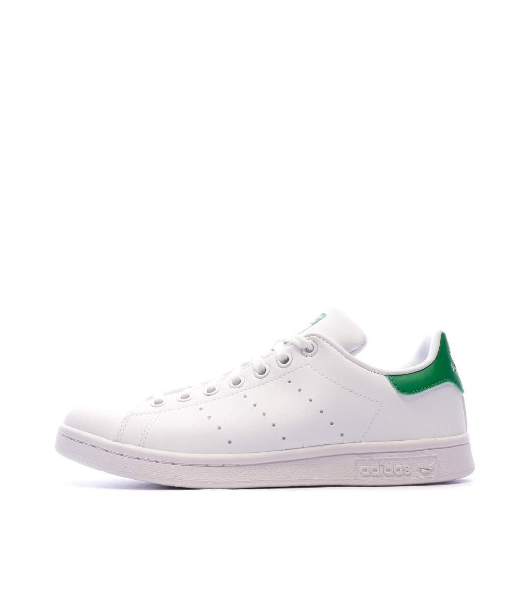 Stan smith baskets blanches/vertes femme adidas-1