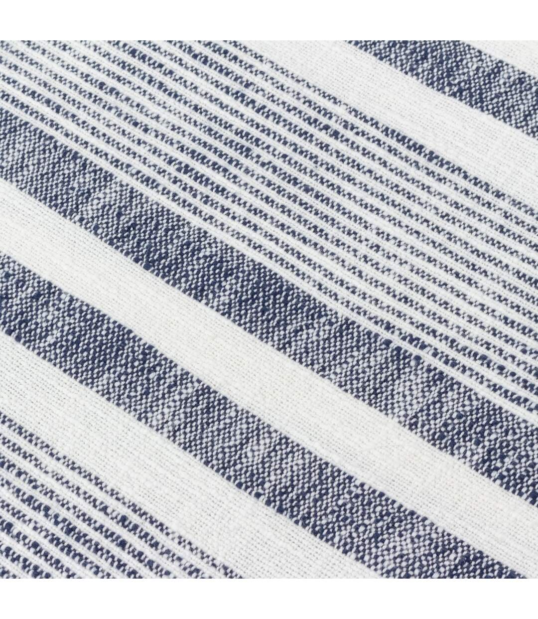 Neela fringed stripe throw 180cm x 130cm natural/navy Yard-2