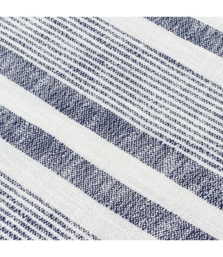 Neela fringed stripe throw 180cm x 130cm natural/navy Yard