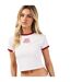 T-shirt Motif/style Logo Brodé Femme Blanc Rouge Jack Wills-4