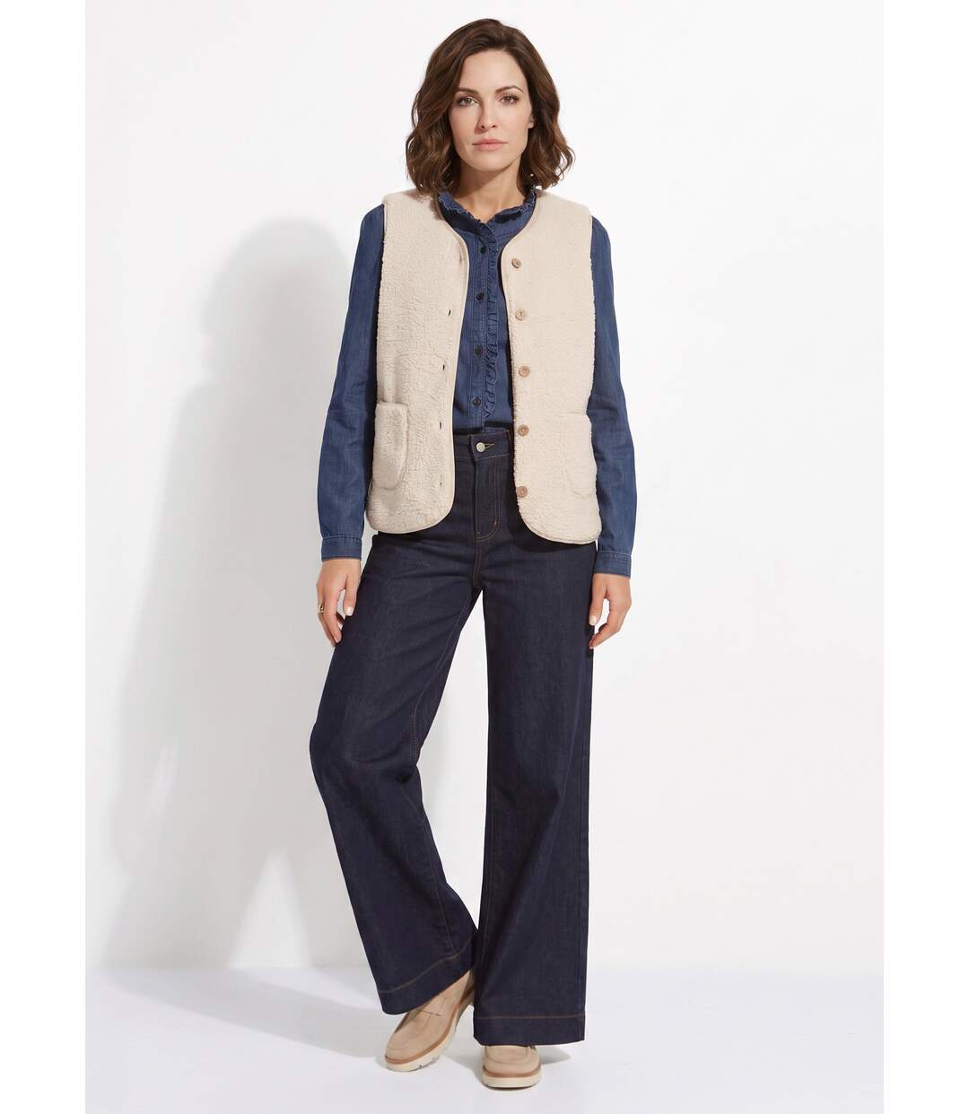 Veste sans manches en sherpa intérieur velouté-3