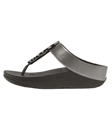 Sandales Motif/style Cercle Halo Femme Noir Étain FitFlop