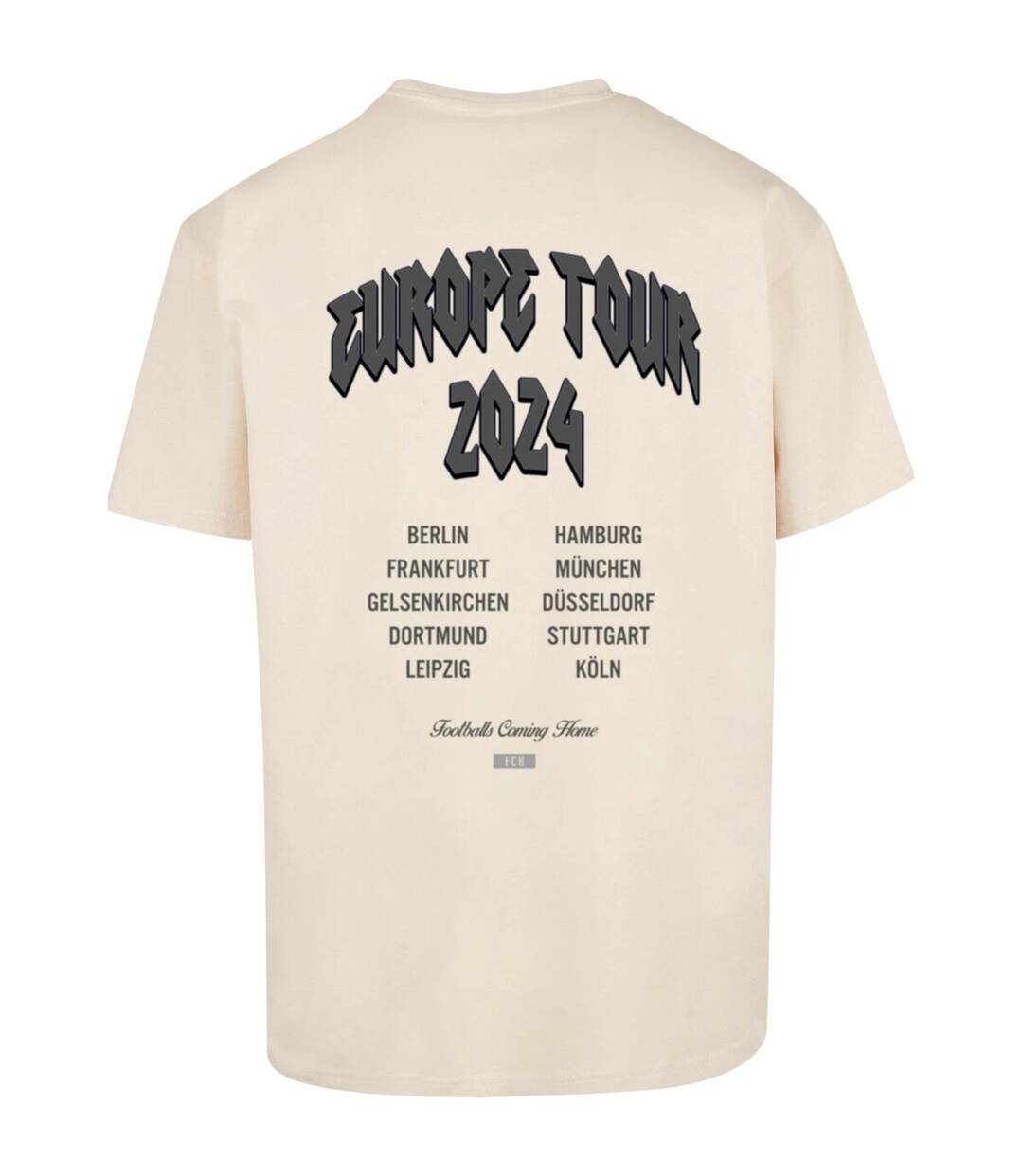 T-shirt Footballs Coming Home Europe Tour Homme Sable Mister Tee-3