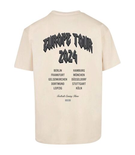 T-shirt Footballs Coming Home Europe Tour Homme Sable Mister Tee