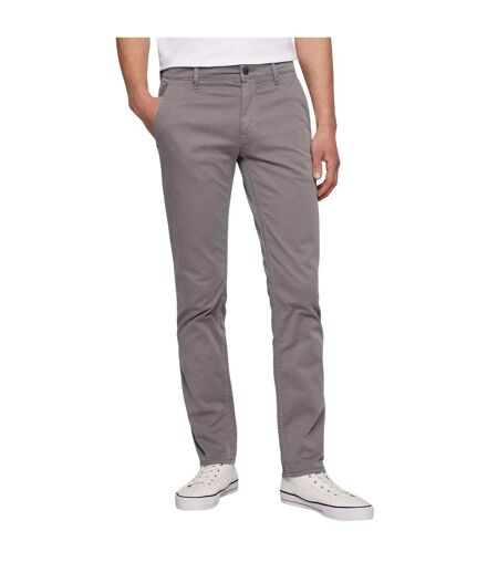 Mens Plain Slim Chinos Dark Grey Boss