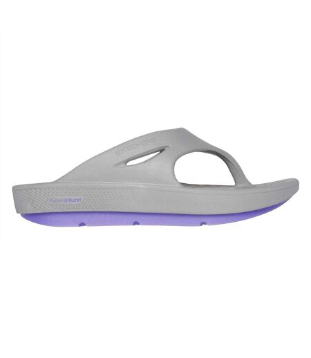 Womens/ladies Go Walk Arch Fit Flat Sports Sandals Grey Lavender Skechers