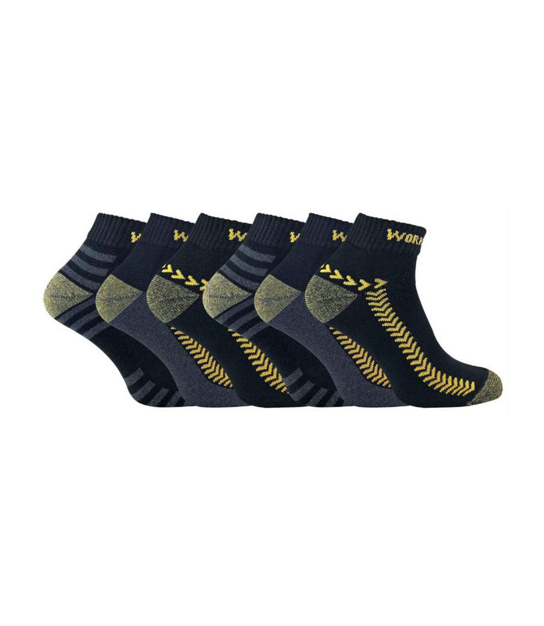 6 Pack Mens Cotton Anti Sweat Low Cut Work Socks for Steel Toe Boots-1