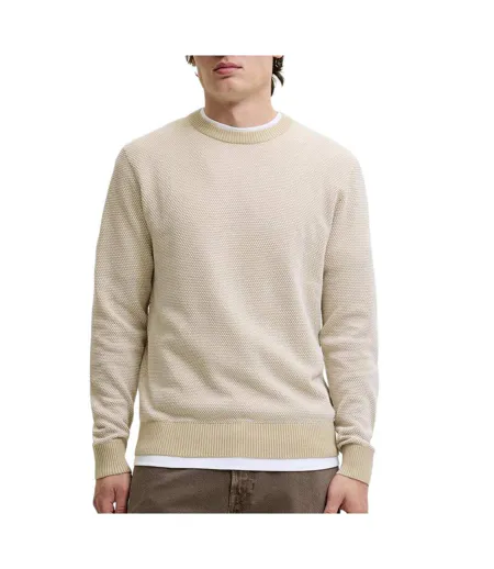 Pull beige homme jack & jones globe knit