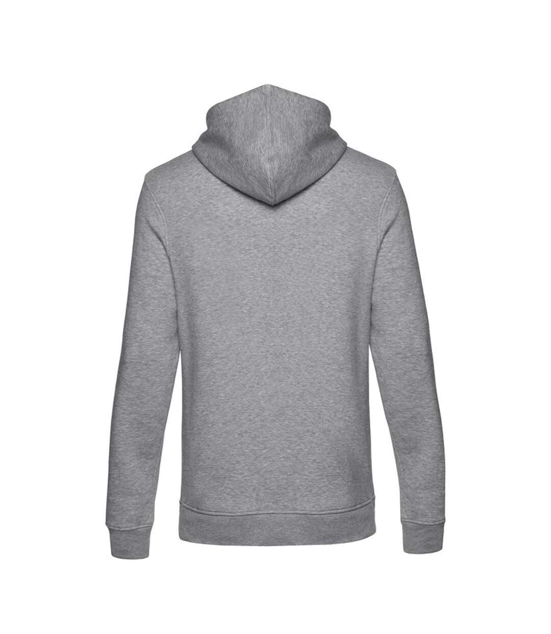 Sweat À Capuche Motif/style Uni Homme Gris Chiné B&C-2