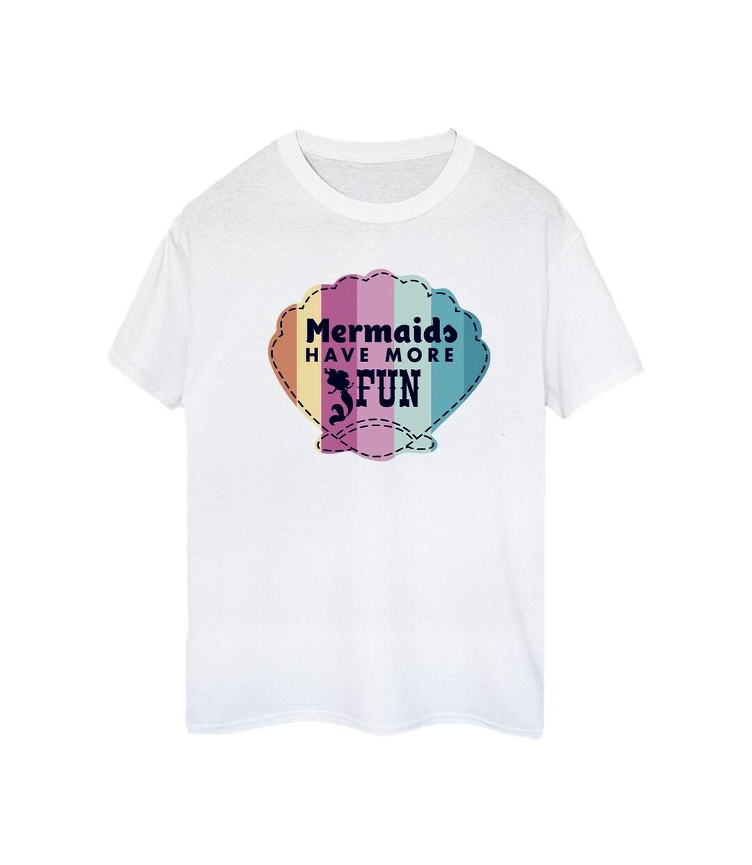 Disney Femme/Les femmes The Little Mermaid - T-shirt boyfriend en coton amusant (Blanc) - UTBI31050-1