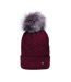 Hy Unisex Adult Vanoise Bobble Cable Knit Beanie (Maroon)