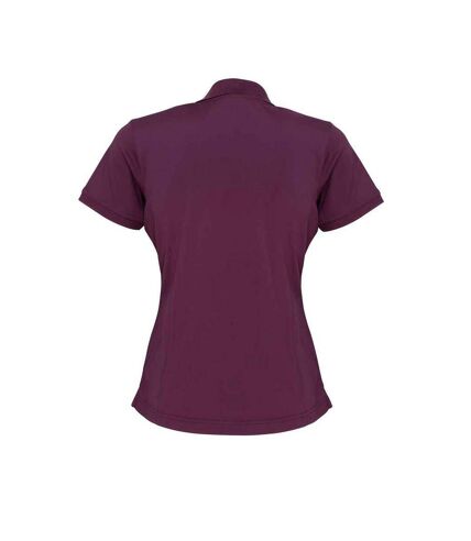 Womens/ladies coolchecker pique polo shirt aubergine Premier