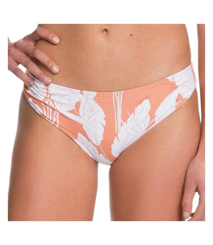 Bas de Bikini Blanc/Corail Femme Roxy Printed Beach Classics - M