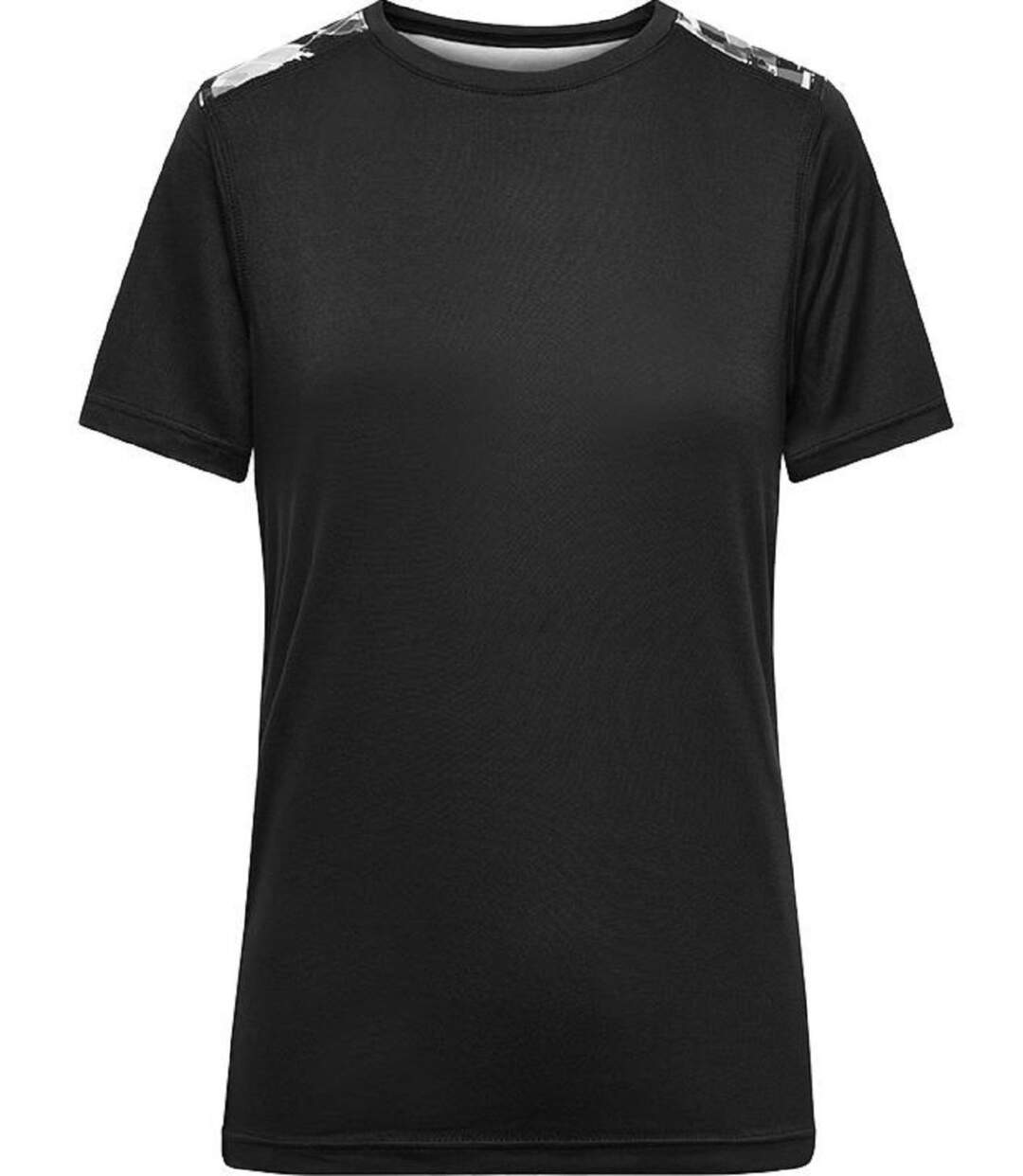 Maillot running - Femme - JN523 - noir, gris et blanc