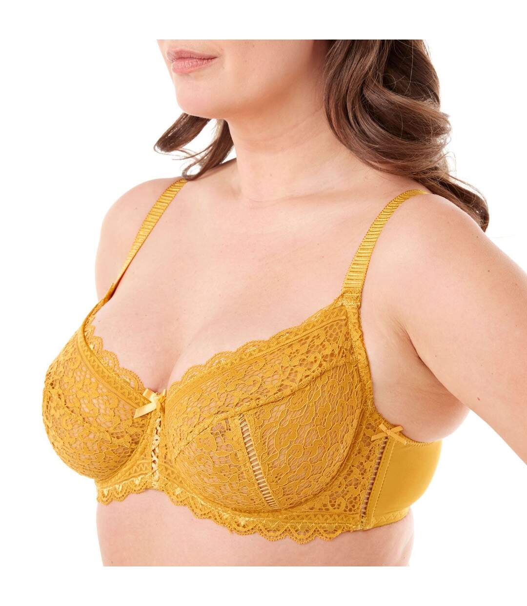 Soutien-gorge grand maintien C, D et E jaune moutarde Elena-2