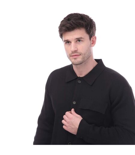 Mens Relaxed Fit Overshirt Black Boss