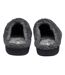 Dunlop - Chaussons mules homme polaire teddy anthracite dos ouvert-2