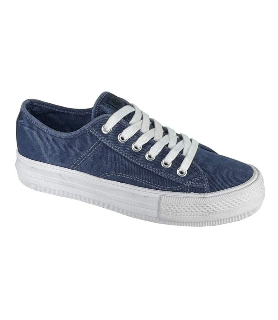 Womens/ladies canvas trainers denim blue Rdek