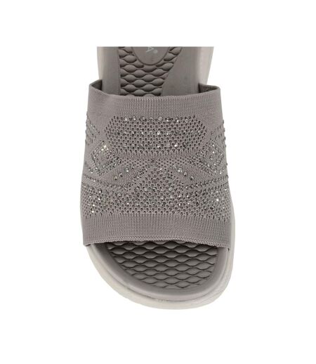 Womens/ladies Eliana Diamante Sliders Grey Cipriata